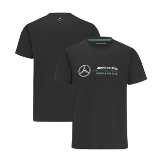 Mercedes AMG Petronas F1 Large Logo T-Shirt - Black - Kids