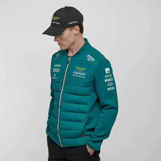 Aston Martin Cognizant F1 2023 Men's Team Hybrid Jacket- Green - Rustle Racewears