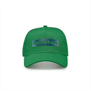 Ayrton Senna Logo Baseball Hat - Navy/Green - Rustle Racewears