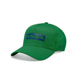 Ayrton Senna Logo Baseball Hat - Navy/Green - Rustle Racewears