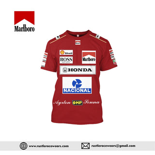 Ayrton Senna Marlboro Mclaren Honda F1 New Shirt - Rustle Racewears