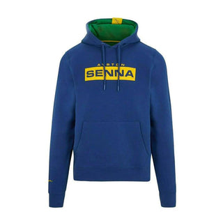 Ayrton Senna Men's Fanwear Logo Hoody- Navy - Rustle Racewears