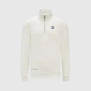 Ayrton Senna Seasonal 1/4 Zip Sweater - White - Rustle Racewears