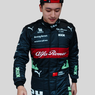 NEW ZHOU GUANYU 2023 ALFA ROMEO F1 TEAM KICK REPLICA RACE SUIT - BELGIAN GP