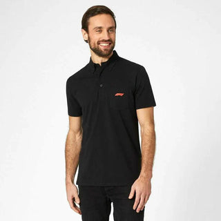 Formula 1 Tech Collection F1 Men's Small Logo Jersey Polo - Black/White - Rustle Racewears