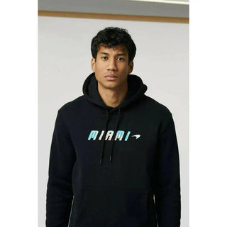 McLaren F1 Men's Miami Palm Graphic Hoodie -Black/Aqua Sky/Crystal Rose - Rustle Racewears